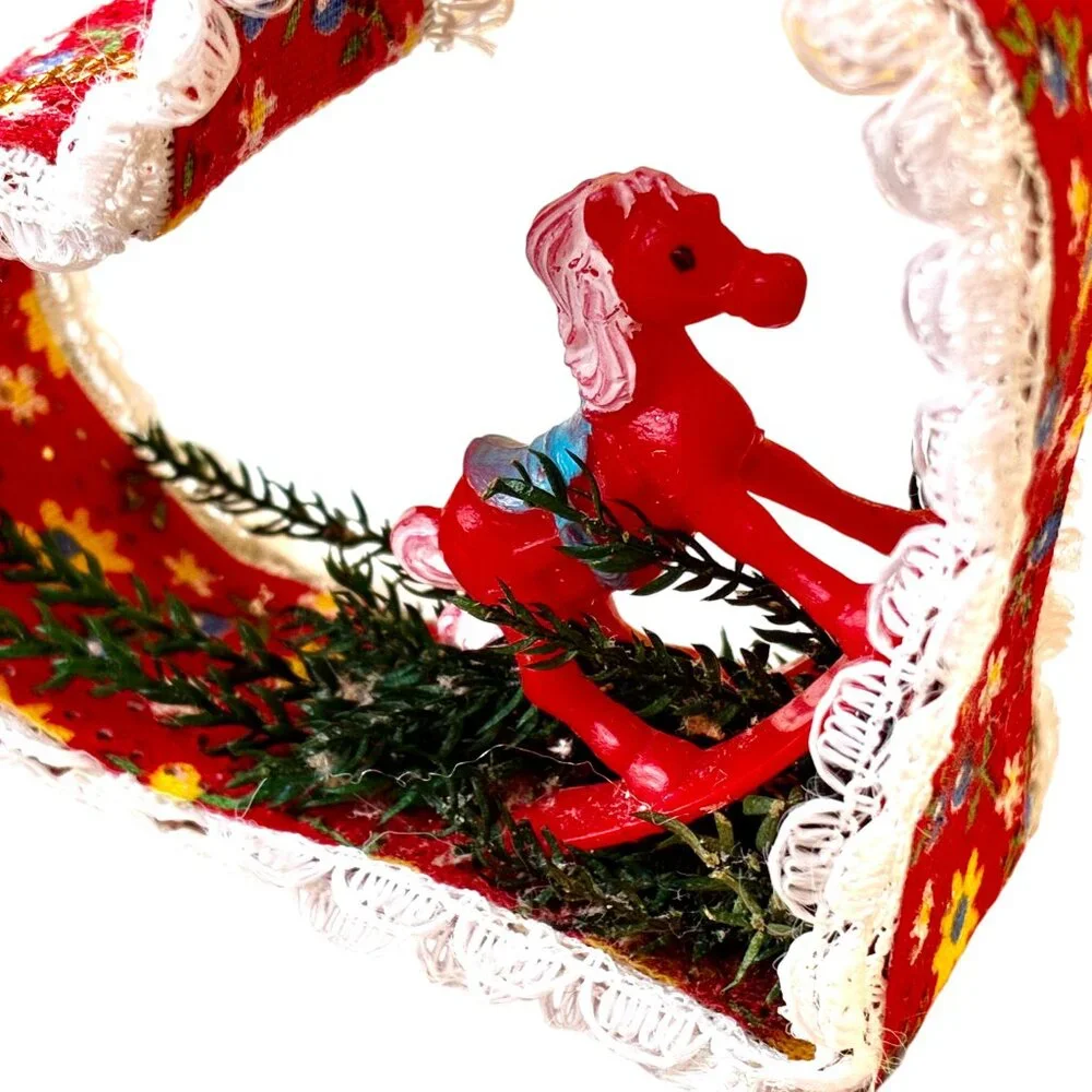 Vintage Cookie Cutter Christmas Ornament Handmade Heart Hobby Horse Flowers